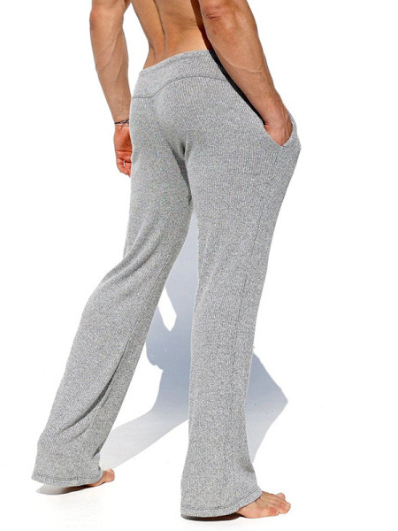 Pantaloni casual bărbați, drepti, talie medie, țesătură stretch poliester 90%, model monocrom