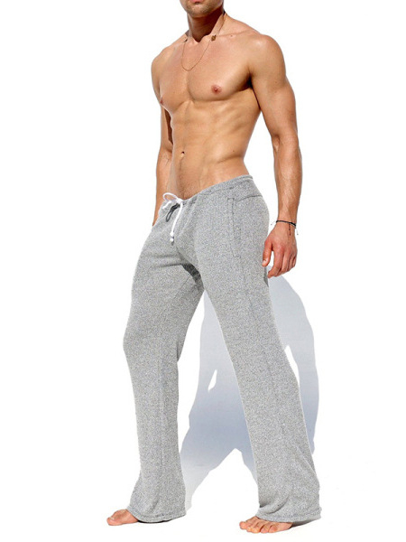 Pantaloni casual bărbați, drepti, talie medie, țesătură stretch poliester 90%, model monocrom