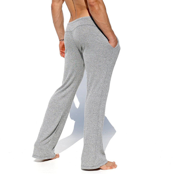 Pantaloni casual bărbați, drepti, talie medie, țesătură stretch poliester 90%, model monocrom