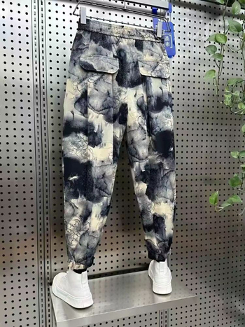 Αντρικά καθημερινά παντελόνια με ρίγες, κορεατικού στυλ, μέχρι τον αστράγαλο, μεσαία μέση, ίσια εφαρμογή