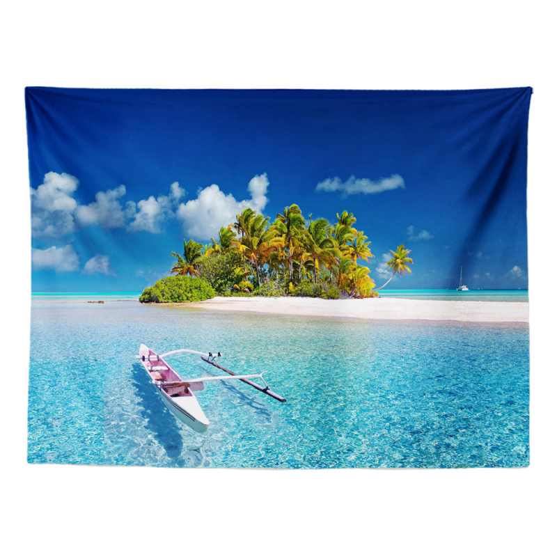 Κέντημα τοίχου με θεματικό καλοκαιρινό θαλάσσιο μοτίβο — 100% πολυεστέρας, ορθογώνιο σχήμα, ψηφιακή μεταφορά θερμότητας, προσαρμόζεται στην εικόνα σας