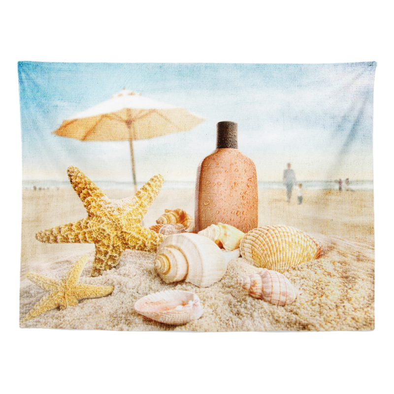 Κέντημα τοίχου με θεματικό καλοκαιρινό θαλάσσιο μοτίβο — 100% πολυεστέρας, ορθογώνιο σχήμα, ψηφιακή μεταφορά θερμότητας, προσαρμόζεται στην εικόνα σας