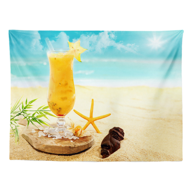 Κέντημα τοίχου με θεματικό καλοκαιρινό θαλάσσιο μοτίβο — 100% πολυεστέρας, ορθογώνιο σχήμα, ψηφιακή μεταφορά θερμότητας, προσαρμόζεται στην εικόνα σας