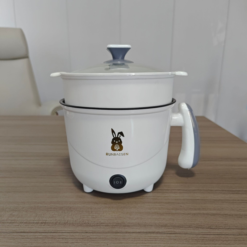 Електрическа мултифункционална готварска тенджера, 600W; пара, пържене, готвене, задушаване, горещо готвене; подходяща за 1–2 порции; вътрешен съд от неръждаема стомана; 110V