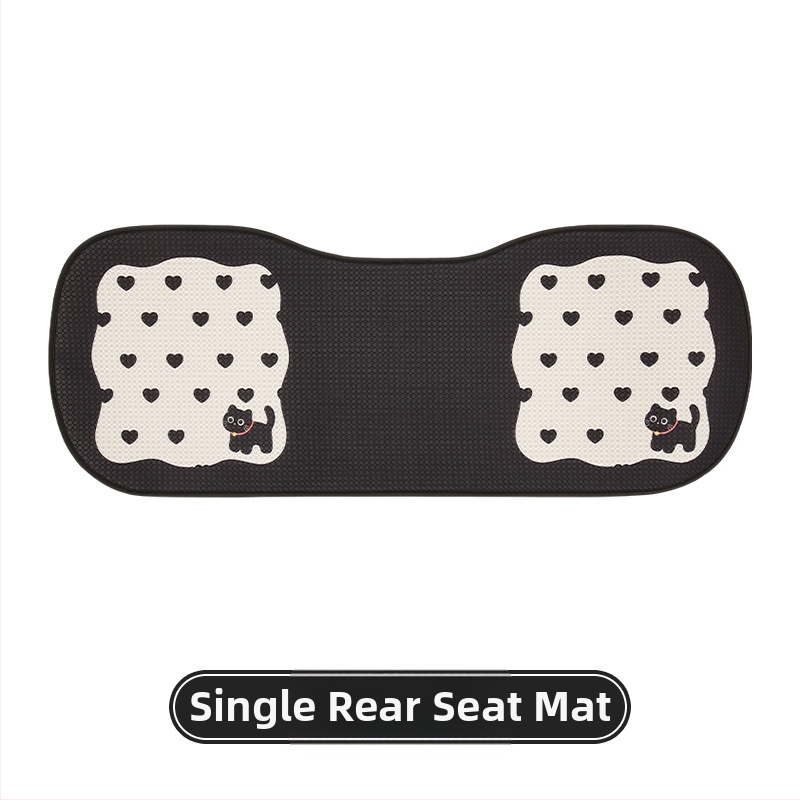 Покривало за автомобилни седалки с дизайн на котка в анимационен стил, универсално за всички сезони, тризчастен комплект, нейлонова тъкан с пълнител от памук, марка 007