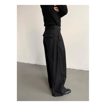 Ανδρικά παντελόνια ίσια γραμμή, καθημερινά, μεσαία μέση, φερμουάρ, ύφασμα πολυεστερ, 50% πολυεστέρας, άνοιξη