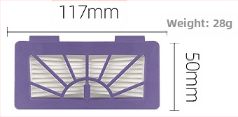 Neato BV/D/XV sērijas robota putekļsūcēja piederumi — rullīša birste, sānu birste un filtrēšanas siets; piemērots platībām virs 150 m²; trīs vienību komplekts