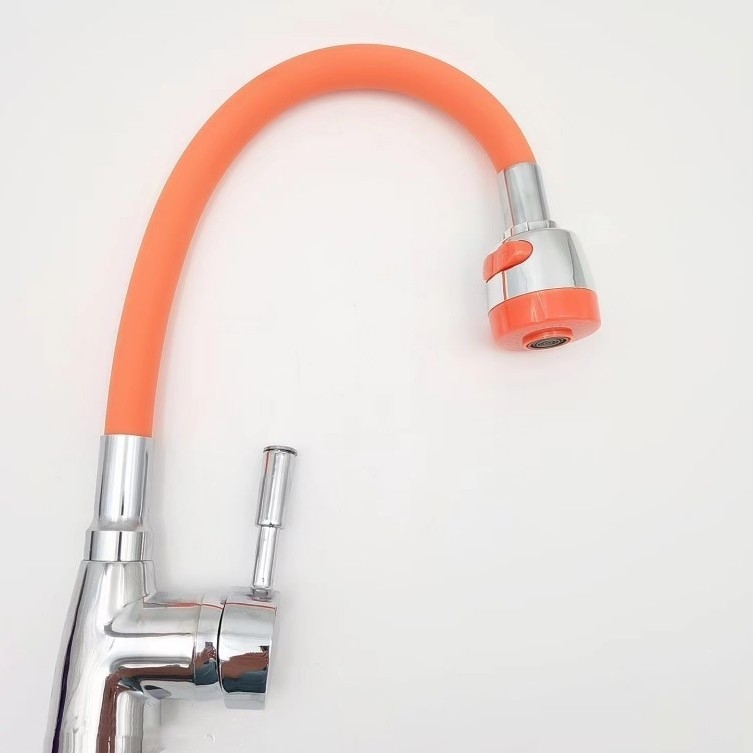 Robinet de bucătărie FD-235, corp din aliaj de zinc, cartuş ceramic, amestec cald și rece, montaj vertical (diametre de intrare/ieșire: 1/2, 3/8, 9/16)