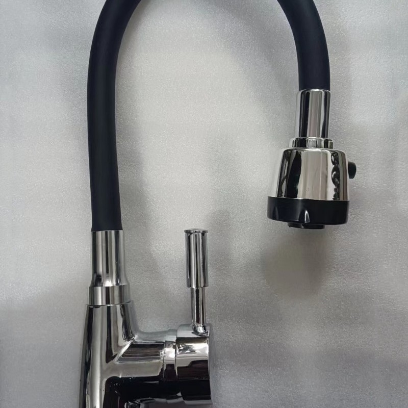 Robinet de bucătărie FD-235, corp din aliaj de zinc, cartuş ceramic, amestec cald și rece, montaj vertical (diametre de intrare/ieșire: 1/2, 3/8, 9/16)