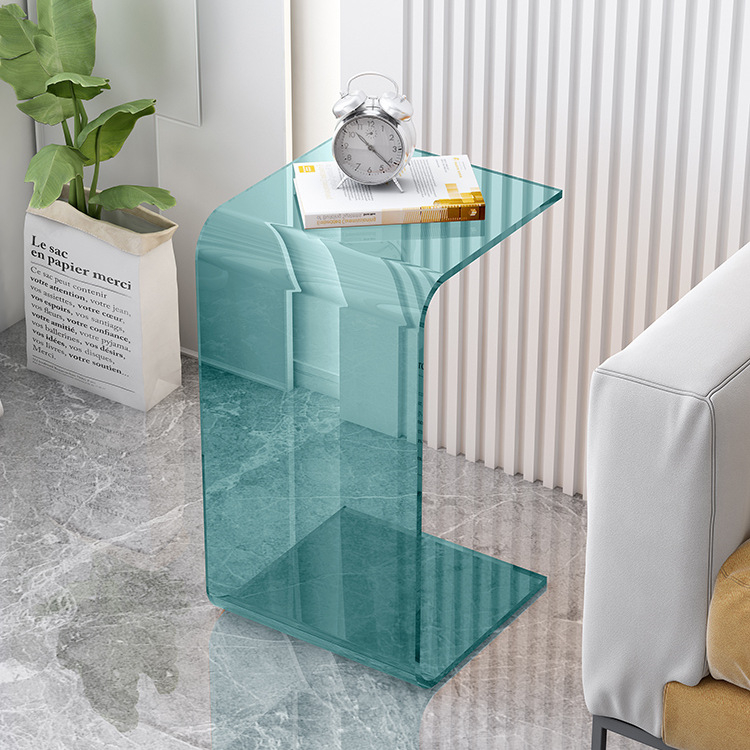 Акрилна холна маса с квадратни ъгли, прост модерен стил, акрилна повърхност на пластмасово тяло, полирани ръбове, без боядисване; подходяща за дневна, спалня и кабинет