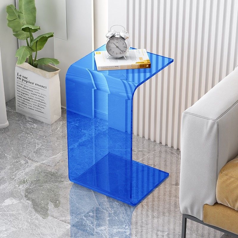 Акрилна холна маса с квадратни ъгли, прост модерен стил, акрилна повърхност на пластмасово тяло, полирани ръбове, без боядисване; подходяща за дневна, спалня и кабинет