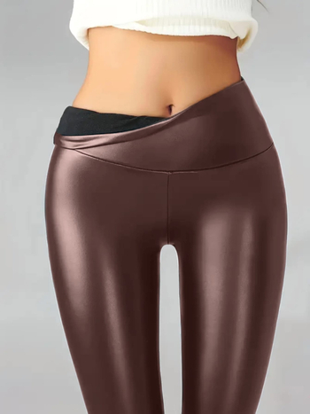 Corduroy PU леггинси за жени, тесен силует pencil, топли, средна дебелина, 95%+ съдържание на основния плат, висока еластичност