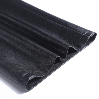 PU δερμάτινα παντελόνια με φαρδιές γραμμές, υψηλή μέση, κομμένα μέχρι τον αστράγαλο, φθινοπωρινό-χειμερινό στυλ