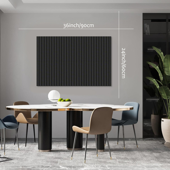 MQ 6-частен комплект квадратни дъски за обяви с вертикални канали, текстилна коркова дъска за фотогалерия на стена, стил модерно изкуство, гравирана техника, модел 01CB