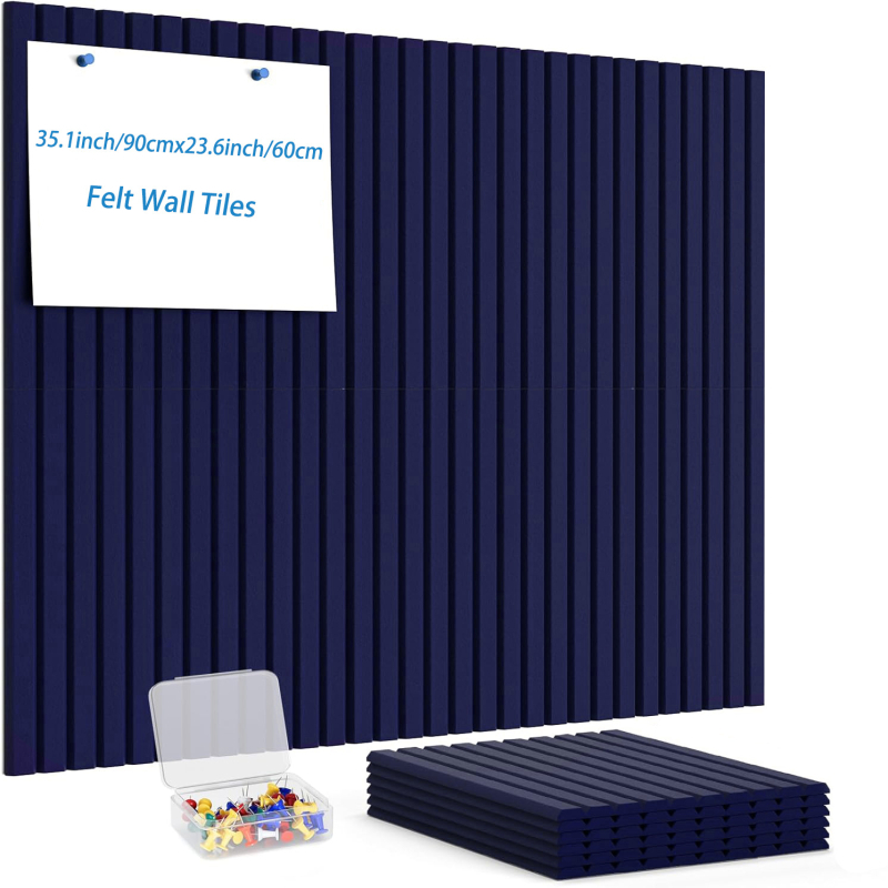 MQ 6-частен комплект квадратни дъски за обяви с вертикални канали, текстилна коркова дъска за фотогалерия на стена, стил модерно изкуство, гравирана техника, модел 01CB