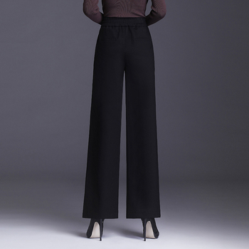 Γυναικείες χαλαρές παντελόνες με ψηλή μέση - παχύς πολυεστέρας (90-95%), μικροελαστικότητα, καθημερινό στυλ μετακινήσεων