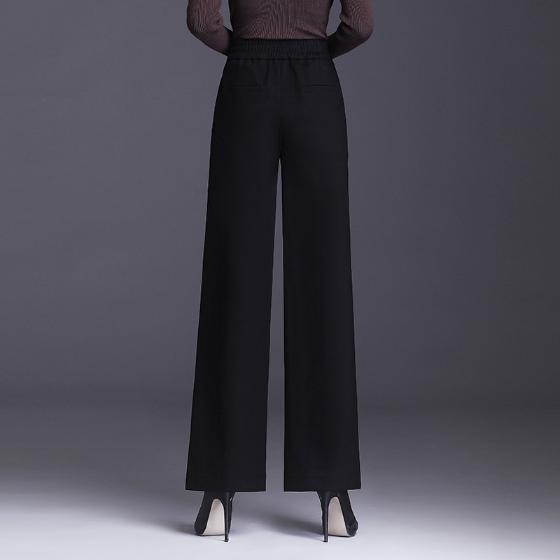 Γυναικείες χαλαρές παντελόνες με ψηλή μέση - παχύς πολυεστέρας (90-95%), μικροελαστικότητα, καθημερινό στυλ μετακινήσεων