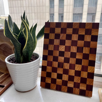 Dvipusė pjaustymo lenta namų virtuvei, akacijos ir kaučiuko medis, šiuolaikinis minimalistinis stilius, pritaikoma