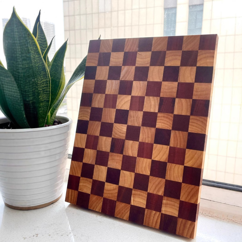 Dvipusė pjaustymo lenta namų virtuvei, akacijos ir kaučiuko medis, šiuolaikinis minimalistinis stilius, pritaikoma