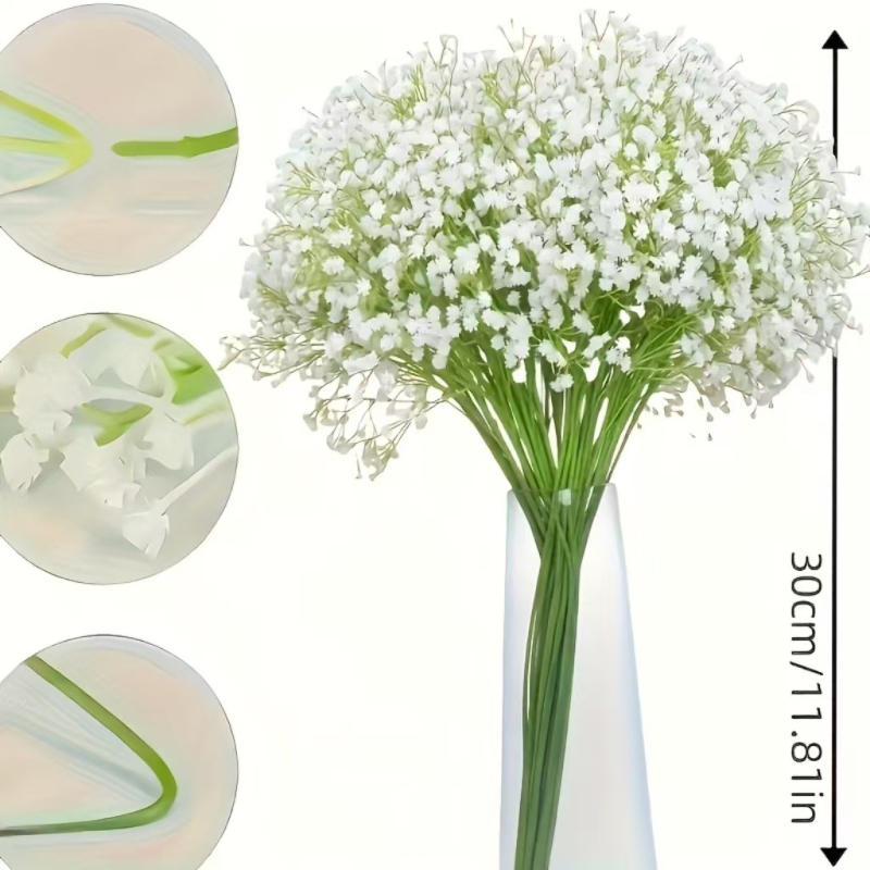 Tehislikud Gypsophila lilled – käsitöö, plastmassist lilled, Variatsioon 3283093, sobib pulmadele, väljas kasutamiseks, rekvisiitideks fotostuudioks ja kodu dekoraadiks