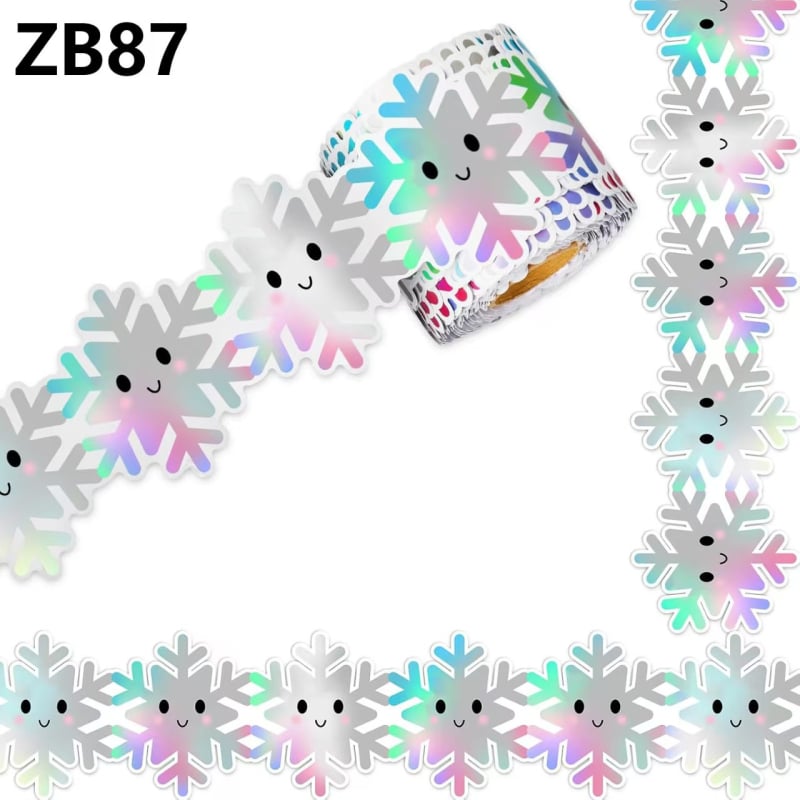 Snieginio krašto lipdukas skelbimų lentei – išpjovas kraštas su snaige, Prekės kodas ZB87