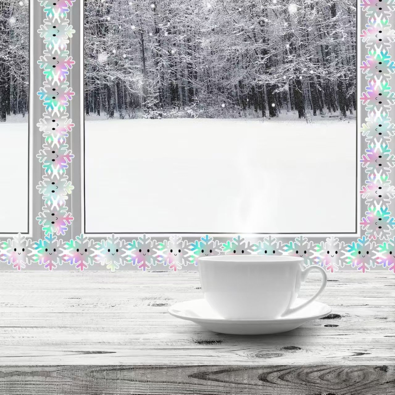 Snieginio krašto lipdukas skelbimų lentei – išpjovas kraštas su snaige, Prekės kodas ZB87