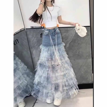 Vunena A-linija duga polusuknja srednje elastičnosti