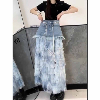 Vunena A-linija duga polusuknja srednje elastičnosti