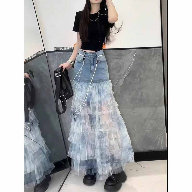 Vunena A-linija duga polusuknja srednje elastičnosti