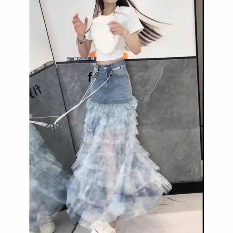 Vunena A-linija duga polusuknja srednje elastičnosti