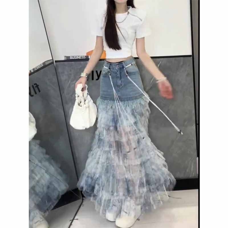 Vunena A-linija duga polusuknja srednje elastičnosti