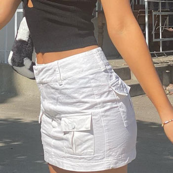 Plisirana suknja od pamuka, jednobojni uzorak, 90–95% pamuk, gradski stil, GILIPUR