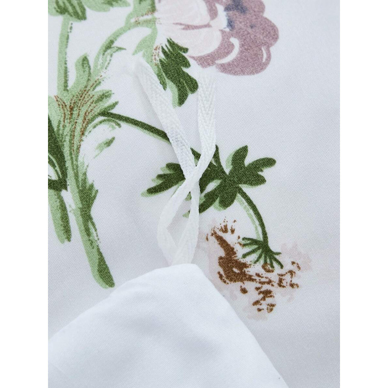 Egipto ilgo pluošto medvilnės patalynės komplektas su gėlių raštu ir tie-dye apdaila, 4 dalių komplektas