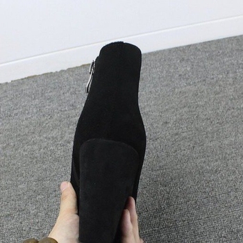 Γυναικείες μπότες Martin από σουέντ, με στρογγυλή μύτη, πολύ ψηλό τακούνι, χαμηλός άξονας, ευρωπαϊκο-αμερικανικό στυλ