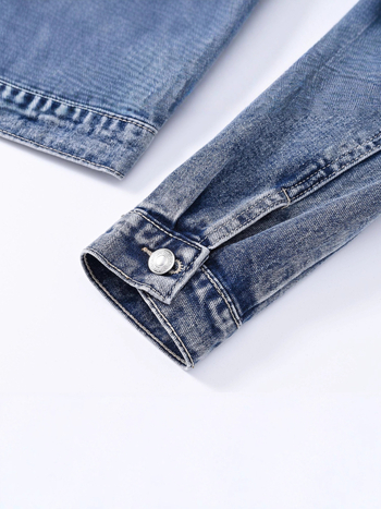 Női denimdzseki, karcsú szabás, rövid fazon, rever gallér, 95% pamut