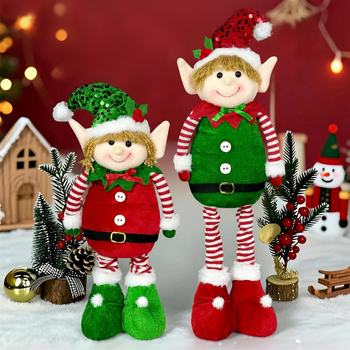 Ελαστικό ξωτικό κούκλα – Χριστουγεννιάτικο χειροποίητο διακοσμητικό, πολυεστέρας, Κλασικό ευρωπαϊκό-αμερικανικό στυλ