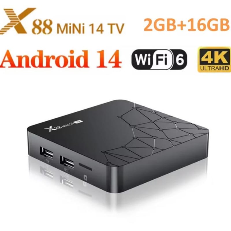 TV Box με Android 14, RK3518 Quad-Core, 4K 3840x2160, 2GB RAM, εσωτερική μνήμη flash