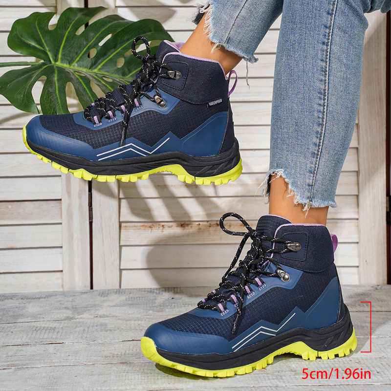 Pantofi de drumeție de iarnă, înalte, cu construcție îngroșată, anti-derapare, rezistenți la abraziune, talpă moale, partea superioară din piele sintetică