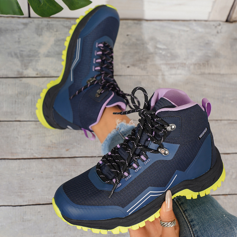 Pantofi de drumeție de iarnă, înalte, cu construcție îngroșată, anti-derapare, rezistenți la abraziune, talpă moale, partea superioară din piele sintetică