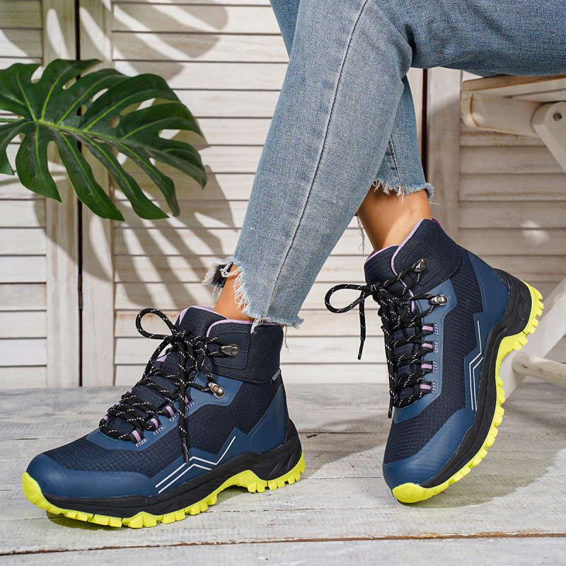 Pantofi de drumeție de iarnă, înalte, cu construcție îngroșată, anti-derapare, rezistenți la abraziune, talpă moale, partea superioară din piele sintetică