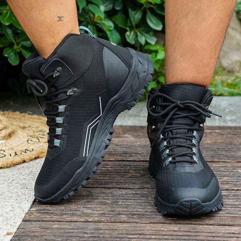 Pantofi de drumeție de iarnă, înalte, cu construcție îngroșată, anti-derapare, rezistenți la abraziune, talpă moale, partea superioară din piele sintetică