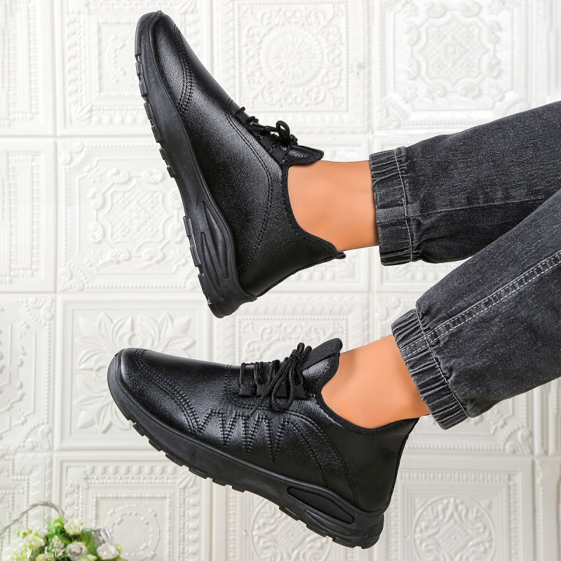 Pantofi sport casual pentru femei, cu partea superioară din PU, vârf rotund, închidere slip-on, toc mic 1–3 cm