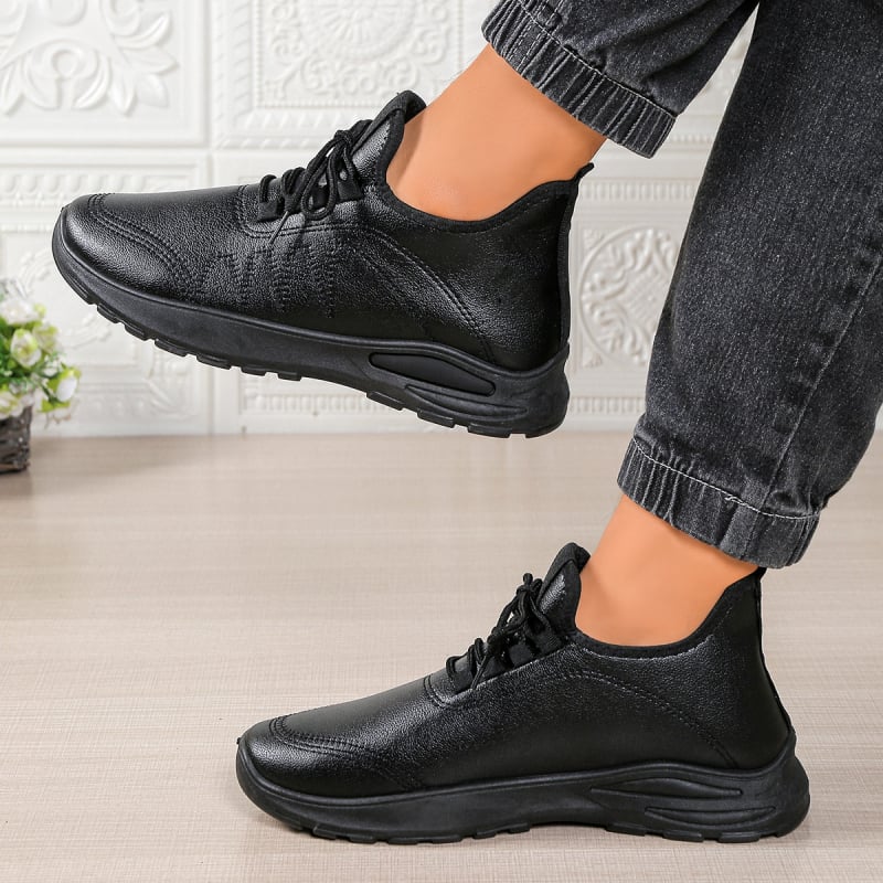 Pantofi sport casual pentru femei, cu partea superioară din PU, vârf rotund, închidere slip-on, toc mic 1–3 cm