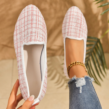 Γυναικεία παπούτσια Bean Shoes για καθημερινή χρήση, ύφασμα επάνω, μυτερό δάχτυλο, καουτσούκ σόλα, χαμηλό τακούνι 1–3 εκ