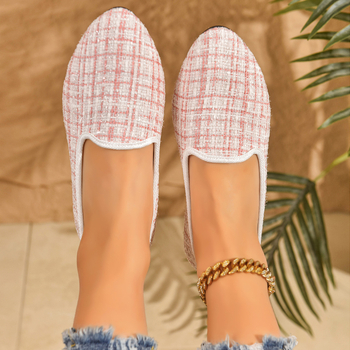 Γυναικεία παπούτσια Bean Shoes για καθημερινή χρήση, ύφασμα επάνω, μυτερό δάχτυλο, καουτσούκ σόλα, χαμηλό τακούνι 1–3 εκ