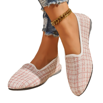 Γυναικεία παπούτσια Bean Shoes για καθημερινή χρήση, ύφασμα επάνω, μυτερό δάχτυλο, καουτσούκ σόλα, χαμηλό τακούνι 1–3 εκ