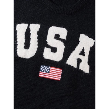 Плетен пуловер за мъже, свободен силует, кръгло деколте, дебелен трикотаж, детайл с нашивка, материал: Modal + Rabbit Hair, 2025 пролет