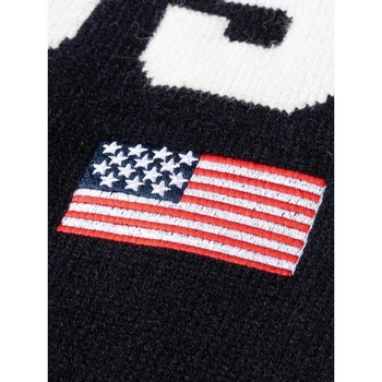 Плетен пуловер за мъже, свободен силует, кръгло деколте, дебелен трикотаж, детайл с нашивка, материал: Modal + Rabbit Hair, 2025 пролет