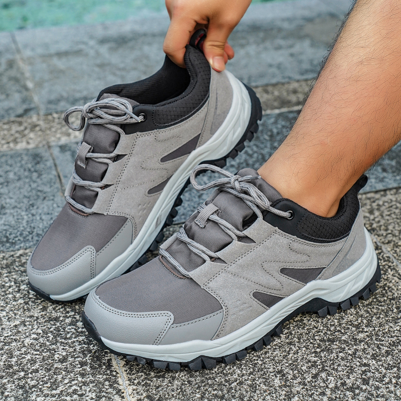 Pantofi de drumeție outdoor Unisex — partea superioară din plasă respirabilă, talpă din cauciuc antiderapant, închidere cu șireturi, design joasă, potriviți pentru primăvară și toamnă