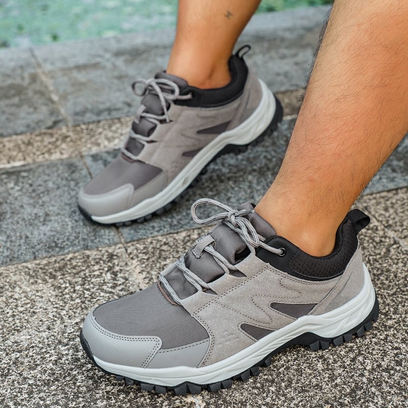 Pantofi de drumeție outdoor Unisex — partea superioară din plasă respirabilă, talpă din cauciuc antiderapant, închidere cu șireturi, design joasă, potriviți pentru primăvară și toamnă